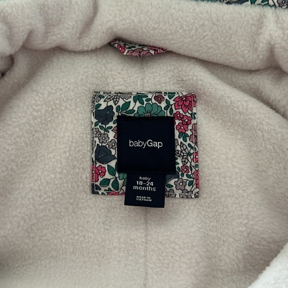 GAP Warmest Down Snowsuit Floral Girls Puffer Coat Jacket 18-24 Months - Picture 6 of 10